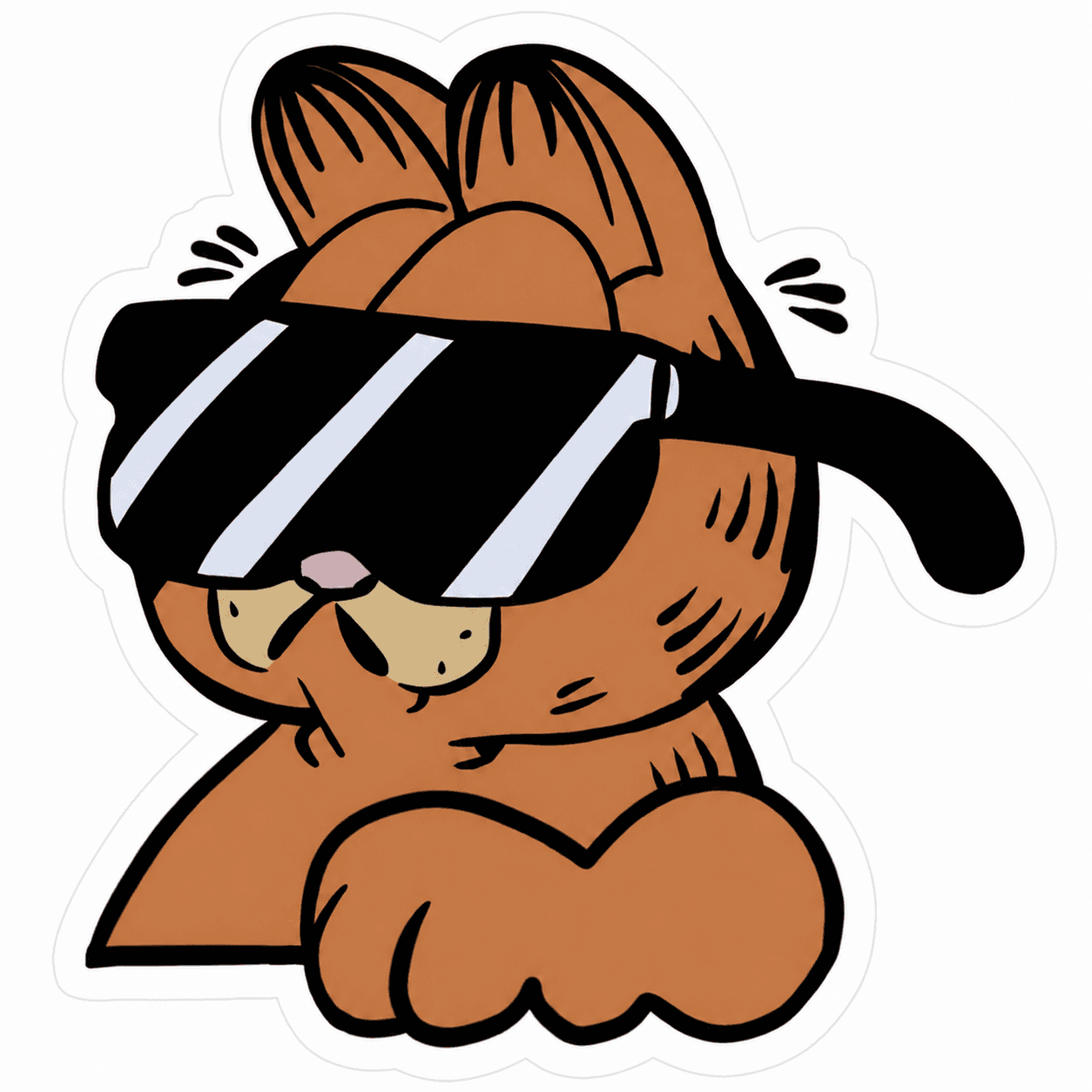 Garfield wearing sunglasses
